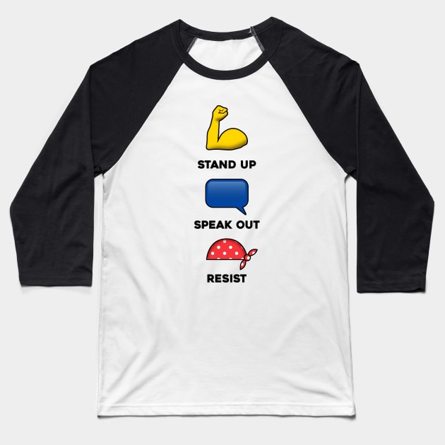 Resist, Speak Out, Stand Up, Rosie the Riveter Emoji T-shirt Baseball T-Shirt by ecam11